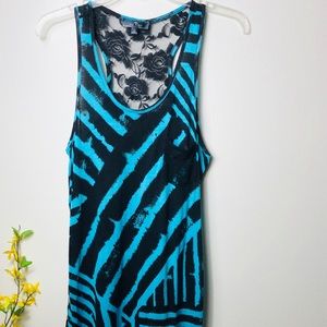 Iris Basic black/blue rose lace back front pocket